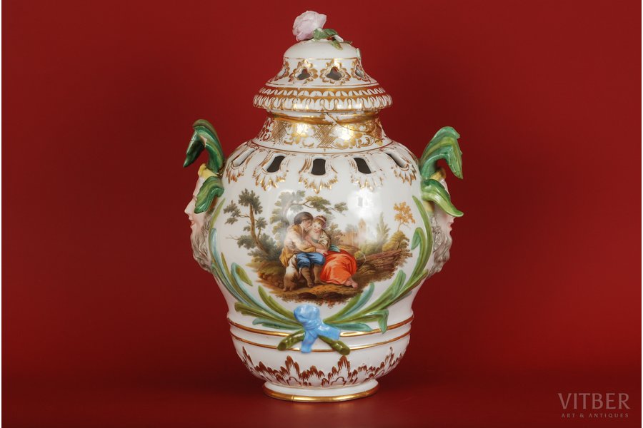 vase, Pot-pourri, period of Alexander II, model of A.Shpis, Imperial Porcelain Manufactory, Russia, ~ 1860, 29 cm, defects. Second known vase exhibits  in State Hermitage, more info by request.