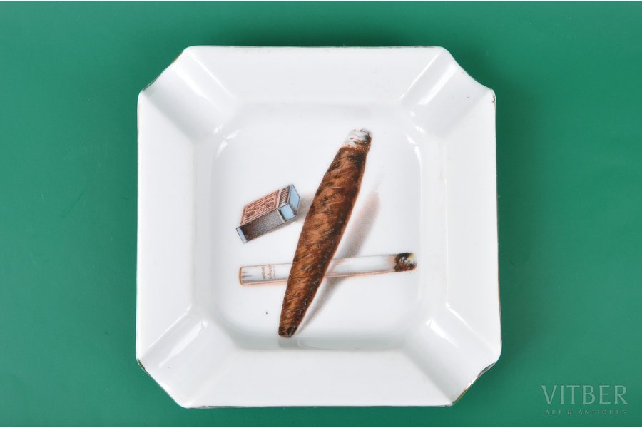 ashtray, Cigars, M.S. Kuznetsov manufactory, Riga (Latvia), 1937, 13 x 13 cm
