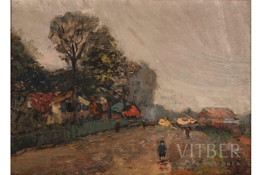 Karagodin Nikolaj (1922-2015), Street at countryside, veneer, oil, 44 x 60 cm