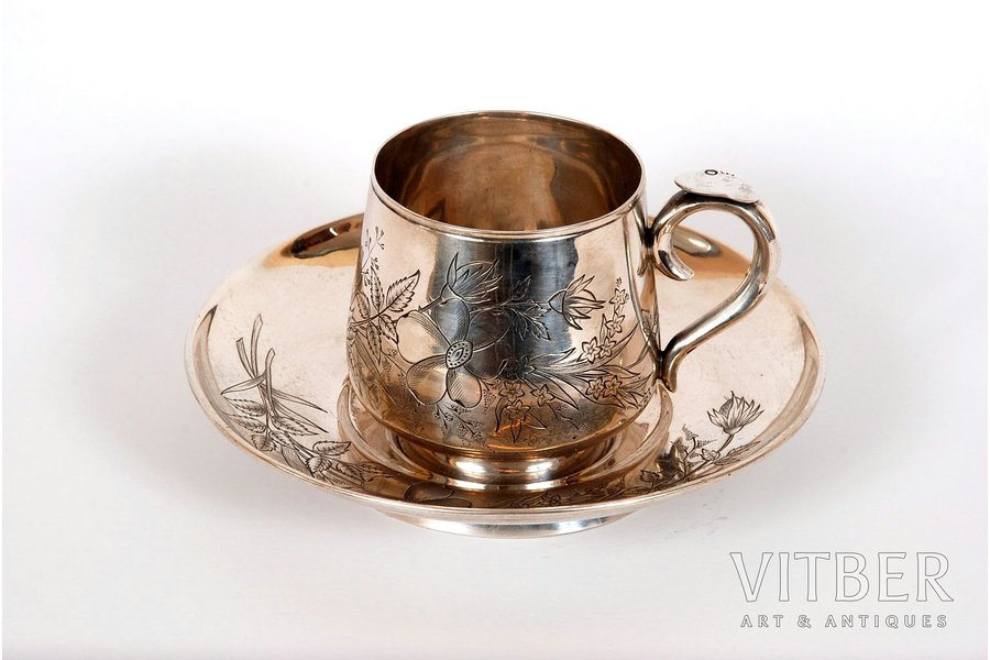 small cup, silver, 84 standard, 210 g, 1893, Moscow, Russia