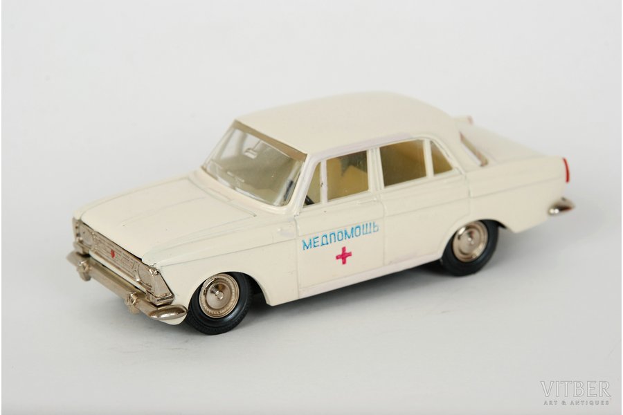 car model, Moskvitch 412 Nr. A2, Ambulance, metal, USSR, 1979