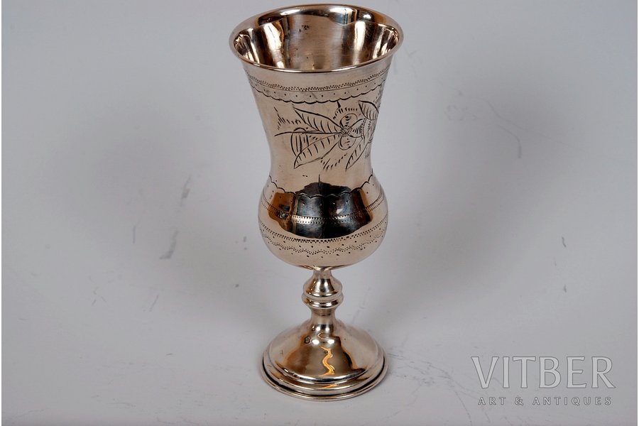 wine glass, silver, 84 standard, 71 g, the 2nd half of the 19th cent., Tula, Russia