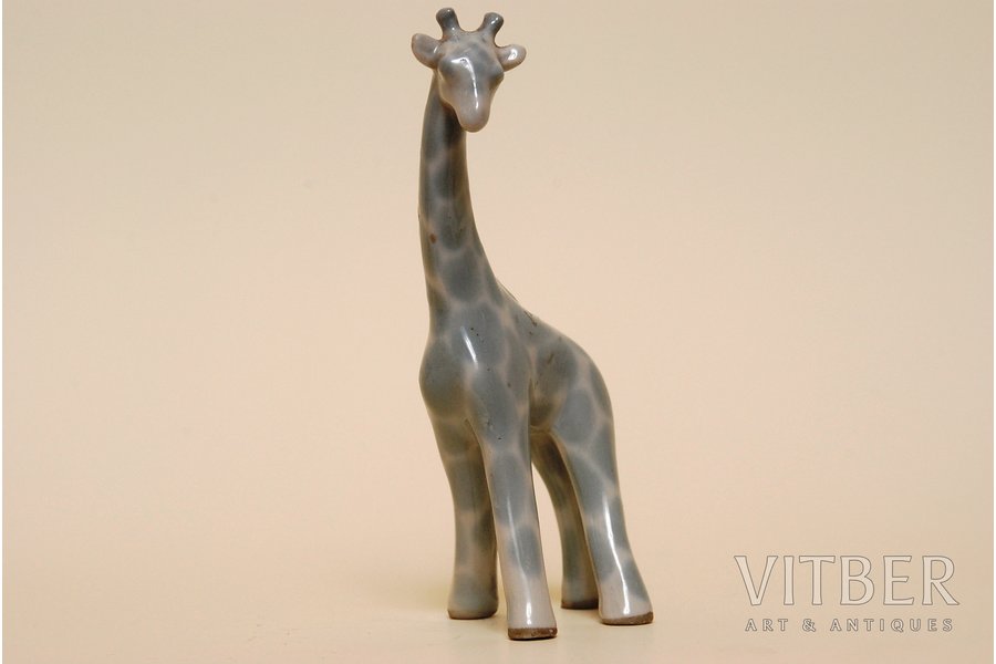 figurine, Giraffe, porcelain, Riga (Latvia), USSR, Riga porcelain factory, the 50ies of 20th cent.