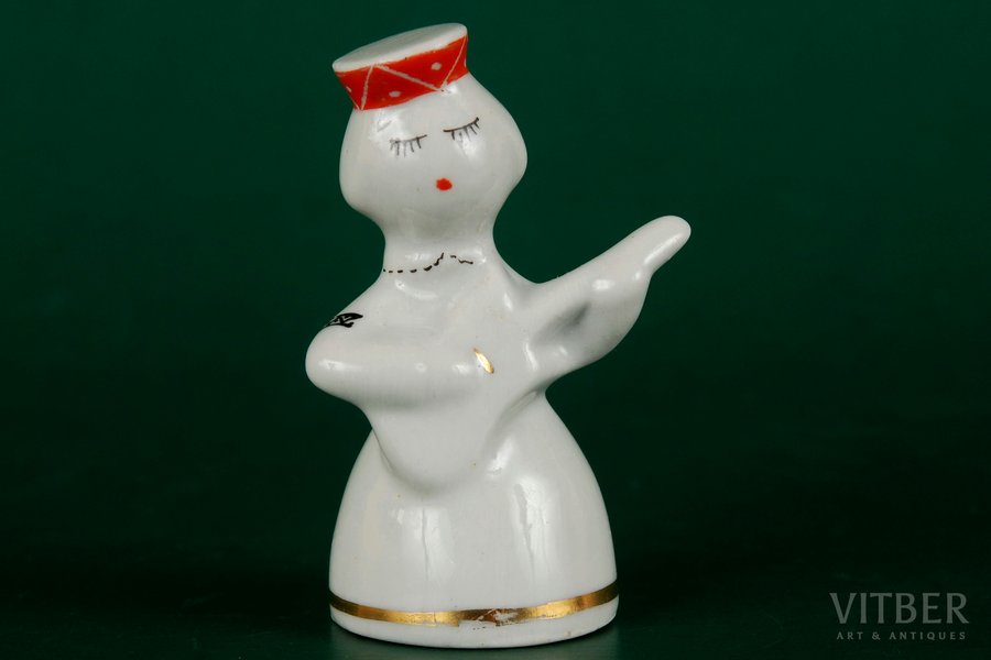 figurine, "Girl from the Band with the Guitar", porcelain, Riga (Latvia), USSR, Riga porcelain factory, molder - Levon Agadzanjan, the 60ies of 20th cent., 6 cm