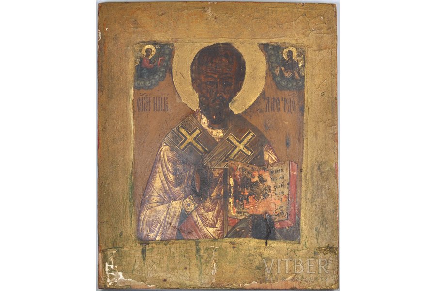 Nikolajs Brīnumdarītājs, dēlis, gleznojums, Krievijas impērija, 31.5 x 27 cm
