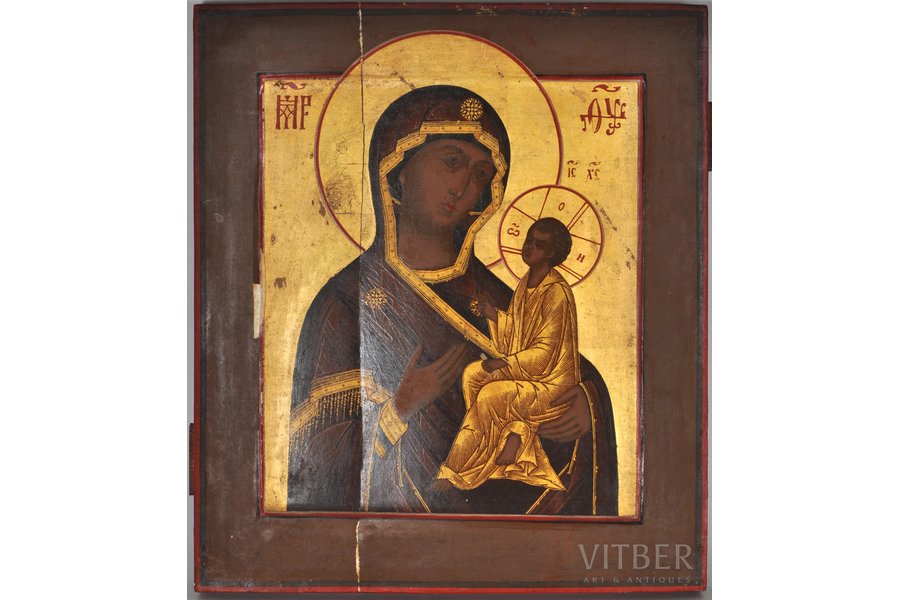 The Mother of God of Tihvin, board, painting, Russia, 35.5 х 31 cm