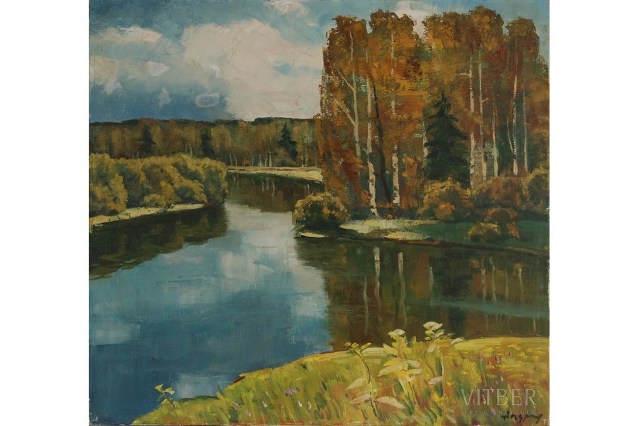 Andrienko Vladimir (1926-1995), River Landscape, canvas, oil, 65 x 70 cm