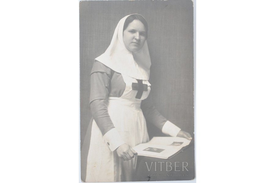 открытка, Медсестра Красного креста, 1-ая мировая война, 1915 г.