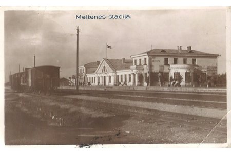 postcard, Staition "Meitene", 1932