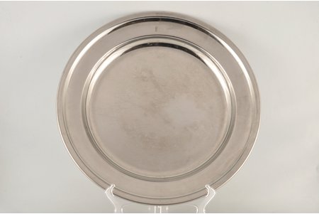 tray, "Wafen SS JB Junkerschule Braunschweig" for officers, "Cromorgan", 42 cm, Germany, the 40ies of 20th cent., stainless steel