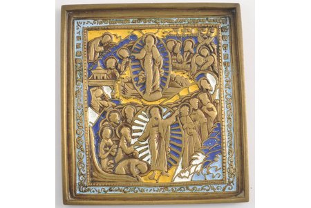 Kristus Augšamcelšanās, vara sakausējuma, 4-krāsu emalja, Krievijas impērija, 11x10 cm, 296.45 g.