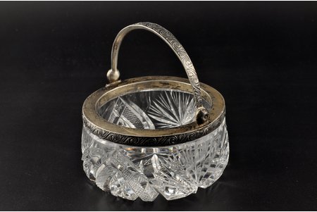 candy-bowl, silver, 875 standard, 7х11.5 cm, the 20-30ties of 20th cent., Latvia
