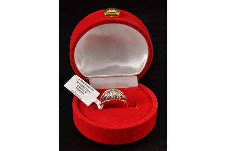 кольцо, золото, 583 проба, 4.01 г., размер кольца 18, бриллиант, 60-80е годы 20го века, СССР