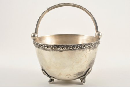 candy-bowl, silver, 875 standard, 144,55 g, 9 cm, the 20-30ties of 20th cent., Latvia, by Ludwig Rozental