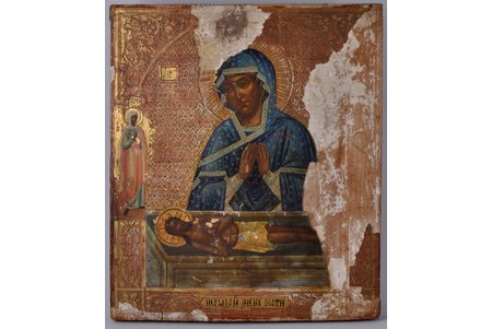ikona, Dievmāte, dēlis, gleznojums, Krievijas impērija, 19. un 20. gadsimtu robeža, 35х30 cm