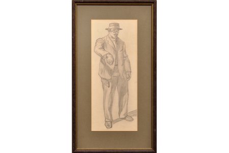 Miesnieks Karlis (1877-1977), "Schoolmaster", paper, pencil, 35x15 cm