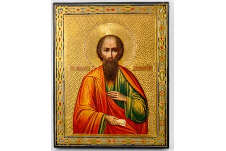 icon, "Blessed Nicholas Kochanov", board, gold leafy, Russia, the border of the 19th and the 20th centuries, 22x17.5 cm