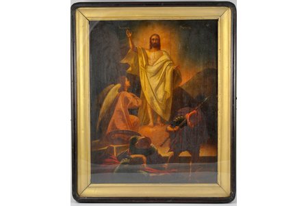 ikona, rāmis, "Kristus Augšāmcelšanās", dēlis, Krievijas impērija, 1885 g., 51x39 cm