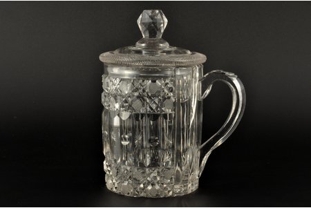 mug, Imperial Glass Factory, the 1st half of the 19th cent., 17 cm, Expert conclusion by Polyashova O.M., crack at the base of the handle