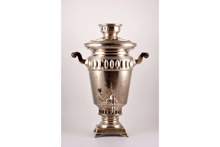samovar, the model of A.Morozov, brass, nickel plating, Russian empire?/Germany? the border of the 19th and the 20th centuries, 49.5 cm, weight 5300 g