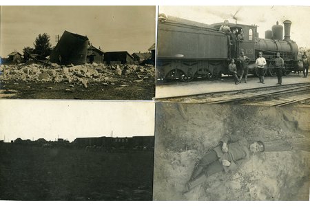 fotogrāfija, 4.gab., Cariskās Krievijas armija, I.Pasaules karš, 4.dzelzceļa remonta bataljons, 3.rota, 1915 g., 14x9 cm