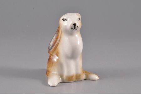 figurine, Rabbit, porcelain, Riga (Latvia), USSR, Riga porcelain factory, 1970, 5,4 cm