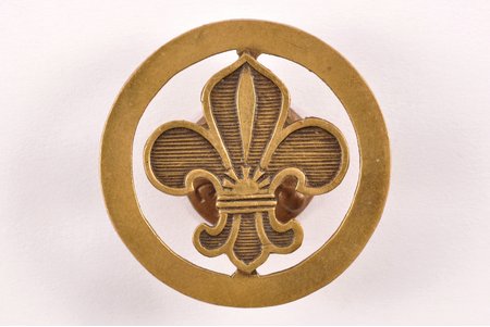 badge, Scouts' lily, Latvia, 20-30ies of 20th cent., 29.6 x 29.8 mm