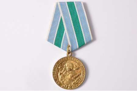медаль, За оборону Советского Заполярья, СССР, 50-е годы 20го века, 37 x 32.2 мм, 16.30 г