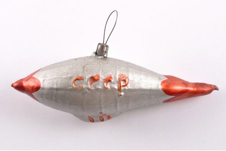 Christmas tree toy, Airship, USSR, 11.3 cm
