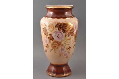 vase, "Gayane", hand-painting, porcelain, Rīga porcelain factory, shape by L. Agadzhanyan, sketch by Maiya Zagrebaeva, Riga (Latvia), USSR, the 70-80ies of 20th cent., (vase) 42.5 cm
