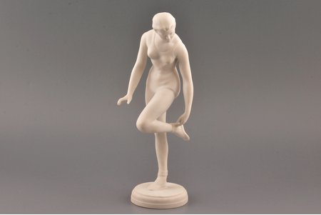 figurine, Gymnast, bisque, Riga (Latvia), USSR, Riga porcelain factory, the 60ies of 20th cent., 25.5 cm, first grade