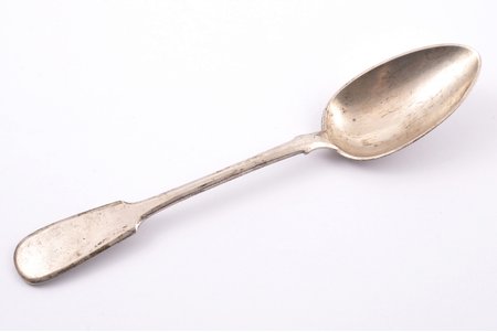 soup spoon, silver, 84 standard, 76.40 g, 21.1 cm, workshop of Pavel Ovchinnikov, 1892, Moscow, Russia