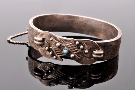 a bracelet, silver, 84 standard, 28.55 g., the item's dimensions Ø 6.1-5.1 cm, 1880-1890, by Nikolay Chulkov, Kostroma, Russia