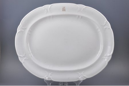 plate, porcelāns, A.Popova manufaktūra, Krievijas impērija, 19.gs. vidus, 48.5 x 38.5 cm