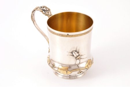 mug, silver, 950 standard, 162.55 g, gilding, h 9.3 cm, France