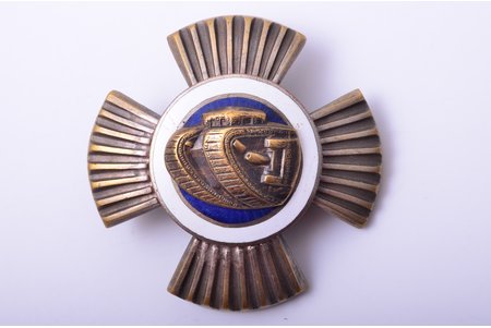 знак, Авто-танковый полк, Латвия, 20е-30е годы 20го века, 46.4 x 46 мм, 25.05 г