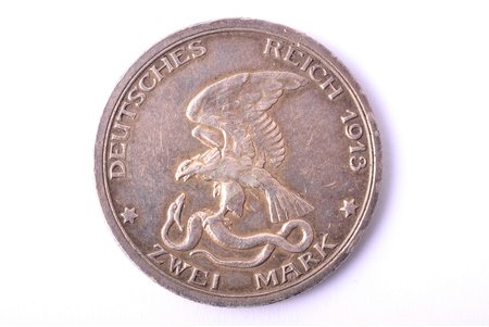 2 marks, 1913, silver, Germany, 11.05 g, Ø 28.2 mm, AU, XF