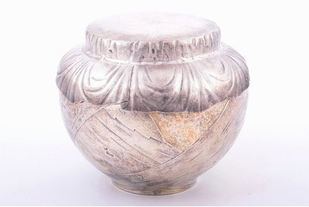 a pot with lid, silver, "Bast", 84 standart, 1867, 481.30 g, workshop of Pavel Ovchinnikov, Moscow, Russia, h 11 cm