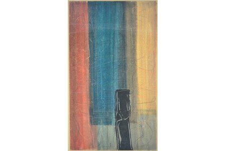 Fridrihsons Kurts (1911–1991), Abstrakta kompozīcija, 20.gs. 70tie gadi, kartons, jaukta tehnika, 50 x 29 cm