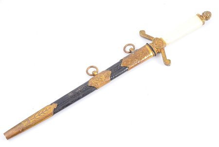 dirk, Latvian Army, early type, E&F Horster Solingen, blade length 24.5 cm, total length 26.1 cm, Latvia, the  beginning of 20ties of 20th cent., scabbard is soldered