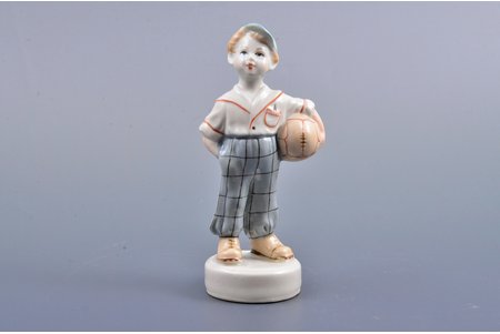 figurine, The young football player, porcelain, Riga (Latvia), USSR, Riga porcelain factory, molder - Zina Ulste, the 50ies of 20th cent., 12.7 cm, first grade