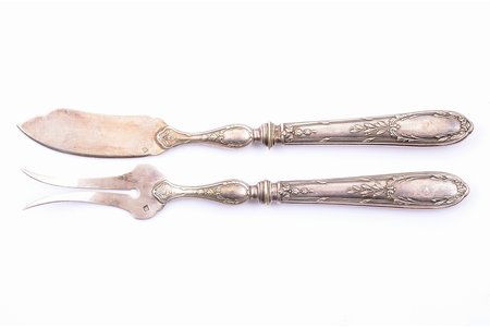 flatware set, silver, 2 items, 950 standard, (total weight of items) 88.85, 18.7, 19.3 cm, France