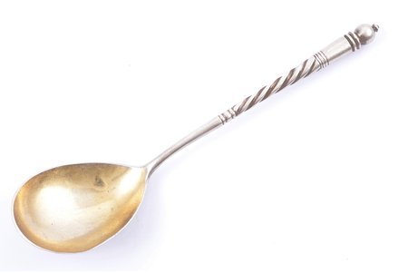 spoon, silver, 84 standard, 45.60 g, 17.5 cm, workshop of N. G. Vladimirov, 1908-1917, St. Petersburg, Russia