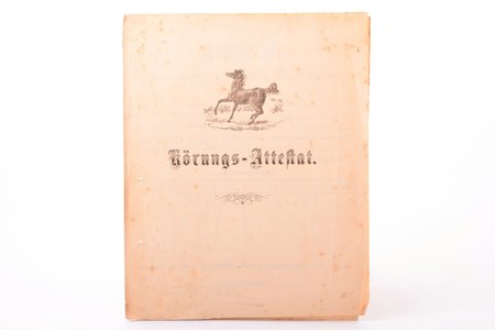 dokuments, zirga pase, Krievijas impērija, Igaunija, 1907 g., 23 x 18.5 cm