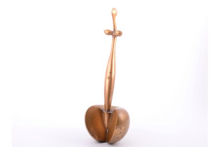 sculpture, "Apple", sculptor's work, Viktorija Pelše (1936), bronze, h 21.5 cm, weight 2000 g., Latvia