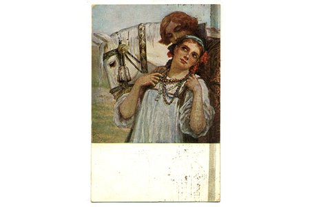 открытка, художник С.Соломко, Российская империя, начало 20-го века, 14x9 см