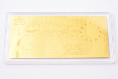 2015, Gold ingot in the shape of a banknote, gold, Germany, 0.5 g, Ø 90 x 43 mm, with a document