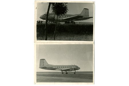 photography, 2 pcs., airplane IL-14, USSR, 40-50ties of 20th cent., 13x9 cm