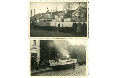 fotogrāfija, 2 gab., Liepāja, Oktobra revolūcijas svētki, PSRS, 1940 g., 13,6x8,6 cm