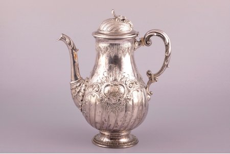 coffeepot, silver, 800 standard, 773.85 g, h 23.7 cm, Otto Schneider, Germany